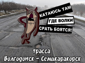 В соцсетях высмеяли трассу «Волгодонск-Ростов» мемом про дороги, на которых бояться испражняться даже дикие животные В соцсетях высмеяли трассу «Волгодонск-Ростов» мемом про дороги, на которых бояться испражняться даже дикие животные