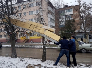 Таинственная конструкция, повисшая на деревьях у памятника Платову, больше не угрожает волгодонцам Таинственная конструкция, повисшая на деревьях у памятника Платову, больше не угрожает волгодонцам