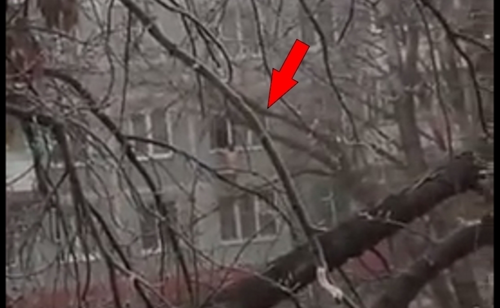 В Волгодонске голый мужчина, забравшийся в окно 2-ого этажа, попал в объектив видеокамеры 
