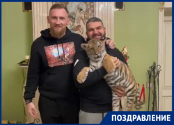 Тигриного здоровья пожелали волгодонцам в 2022 году Дмитрий Кудряшов и Михаил Зарецкий 