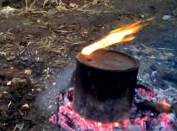 Пиролиз в место свежего воздуха. 