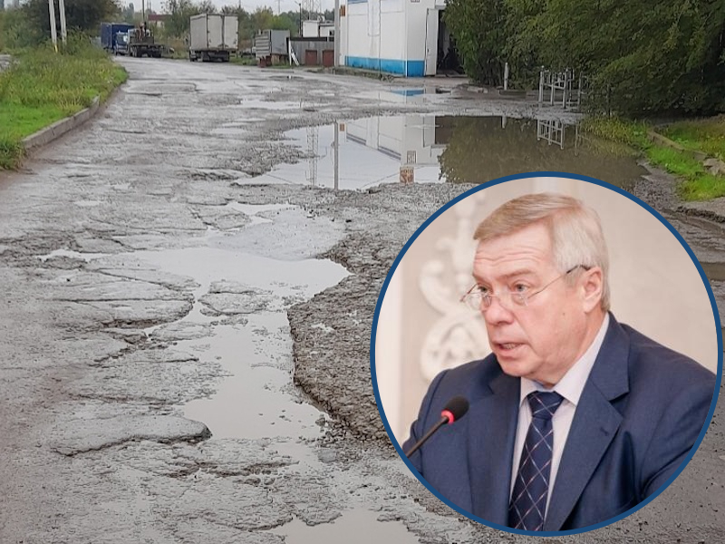 О разбитом участке дороги на Весенней волгодонцы пожаловались губернатору Василию Голубеву 