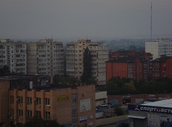 Панорама города в утренние часы 09.09.15г. Дым со свалки, накрыл город (снимки разные по времени и перемещению дыма)