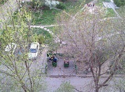 В загражденной мусорке вот уже третью неделю живёт женщина