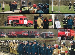 Учения по тушению пожаров в лесном массиве